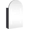 Image de vidaXL Armoire de toilette avec éclairage LED Bombé Gris 42x13x70 cm