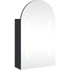 Image de vidaXL Armoire de toilette avec éclairage LED Bombée noire 42x13x70 cm