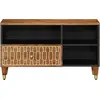 Image de vidaXL Armoire TV 80x33x46 cm en bois massif de manguier