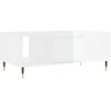 Image de vidaXL Table basse blanc brillant 90x50x36,5 cm Bois composite