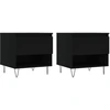 Image de vidaXL Tables basses 2 pièces noir 50x46x50 cm bois composite