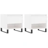 Image de vidaXL Tables basses 2 pcs. Blanc brillant 50x46x50 cm Bois composite