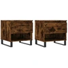 Image de vidaXL Tables basses 2 pcs. Chêne fumé 50x46x50 cm Bois composite