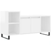 Image de vidaXL Armoire TV blanc brillant 100x35x55 cm Bois composite