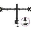 Image de vidaXL Support de table pour 2 écrans Noir Acier VESA 75/100 mm