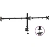 Image de vidaXL Support de table pour 3 écrans Noir Acier VESA 75/100 mm