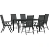 Image de salon de jardin 7 pièces Noir Aluminium