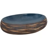Image de vidaXL Vasque à poser Marron et Bleu Ovale 59x40x15 cm Céramique