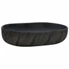 Image de vidaXL Vasque à poser Noir Ovale 59x40x14 cm Céramique