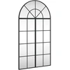 Image de vidaXL Miroir mural noir 60x110 cm bombé fer