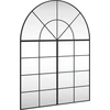 Image de vidaXL Miroir mural noir 100x130 cm bombé fer