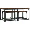 Image de vidaXL Tables d'ensemble 3 pcs. Chêne fumé Bois composite