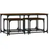 Image de vidaXL Tables de salon 3 pcs. Brun imitation chêne Matériau dérivé du bois