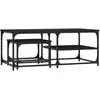 Image de vidaXL Tables gigognes 2 pcs. noir bois composite