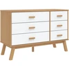 Image de vidaXL Armoire à tiroirs OLDEN blanc et marron pin massif