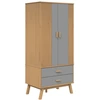 Image de vidaXL Armoire OLDEN Gris Marron 76,5x53x172cm Pin massif