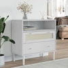 Image de vidaXL Sideboard SENJA aspect rotin blanc 80x40x80 cm bois de pin