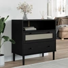 Image de vidaXL Sideboard SENJA aspect rotin noir 80x40x80 cm bois de pin