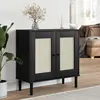 Image de vidaXL Sideboard SENJA aspect rotin noir 80x35x80 cm bois de pin