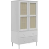 Image de vidaXL Armoire SENJA aspect rotin blanc 90x55x175 cm bois de pin