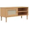 Image de vidaXL Armoire TV SENJA aspect rotin brun 106x40x49 cm Bois de pin