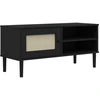 Image de vidaXL Armoire TV SENJA aspect rotin noir 106x40x49 cm bois de pin