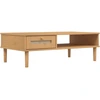 Image de vidaXL Table basse SENJA aspect rotin brun 100x55x33 cm bois de pin