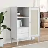 Image de vidaXL Highboard SENJA aspect rotin blanc 90x40x112 cm bois de pin