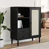 Image de vidaXL Highboard SENJA aspect rotin noir 90x40x112 cm bois de pin