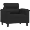 Image de vidaXL Fauteuil noir 60 cm similicuir