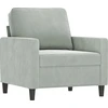 Image de vidaXL Fauteuil gris clair 60 cm velours