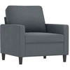 Image de vidaXL Fauteuil gris foncé 60 cm velours