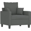 Image de vidaXL Fauteuil gris foncé 60 cm Tissu