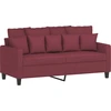 Image de vidaXL Canapé 2 places vin rouge 140 cm Tissu