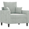 Image de vidaXL Fauteuil gris clair 60 cm velours