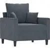 Image de vidaXL Fauteuil gris foncé 60 cm velours