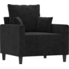Image de vidaXL Fauteuil noir 60 cm velours
