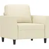 Image de fauteuil vidaXL Crème 60 cm simili cuir
