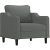 Image de vidaXL Fauteuil gris foncé 60 cm Tissu