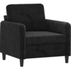 Image de vidaXL Fauteuil noir 60 cm velours