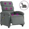 Image de vidaXL Fauteuil de massage électrique Tissu gris foncé