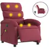 Image de vidaXL Fauteuil de massage électrique vin rouge tissu