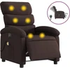 Image de Fauteuil de massage électrique Tissu marron foncé