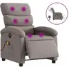 Image de vidaXL Fauteuil de massage électrique Taupe Tissu