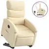 Image de vidaXL Fauteuil relax avec releveur Crème Tissu
