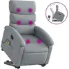Image de vidaXL Fauteuil de massage avec releveur Gris clair Tissu