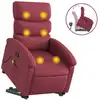 Image de vidaXL Fauteuil de massage avec releveur vin rouge Tissu