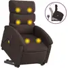 Image de vidaXL Fauteuil de massage avec releveur Tissu marron foncé