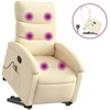 Image de vidaXL Fauteuil de massage avec releveur Crème Tissu