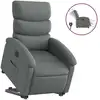 Image de vidaXL Fauteuil relax avec releveur électrique Tissu gris foncé